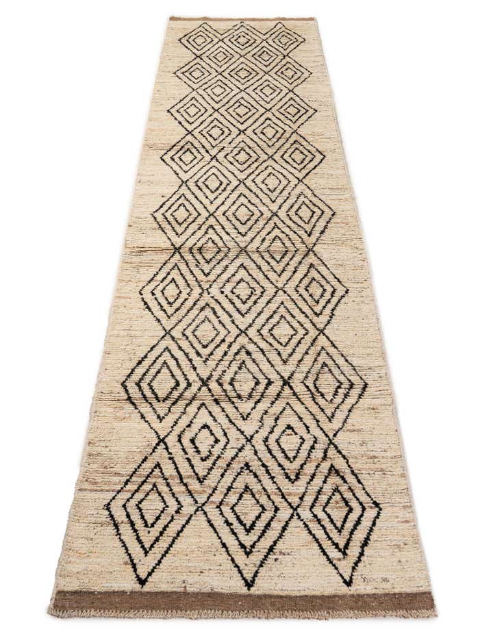 3' 2 x 15' 3 Hand Knotted Moroccan Wool Runner Rug