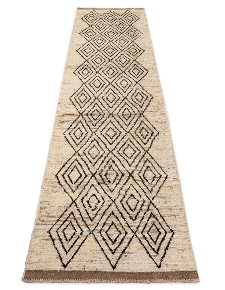 Detail image of 3' 2 x 15' 3 Hand Knotted Moroccan Wool Runner Rug