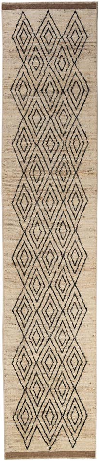 Detail image of 3' 2 x 15' 3 Hand Knotted Moroccan Wool Runner Rug