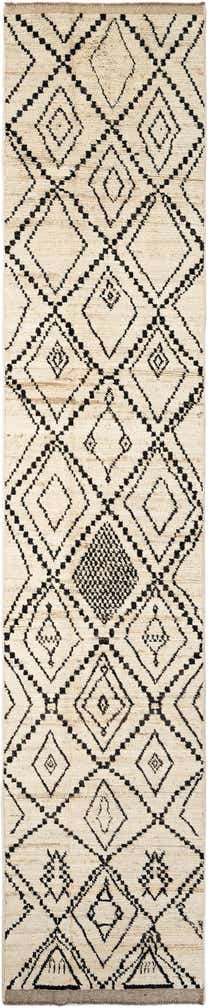 3' 1 x 15' 10 Hand Knotted Moroccan Wool Runner Rug