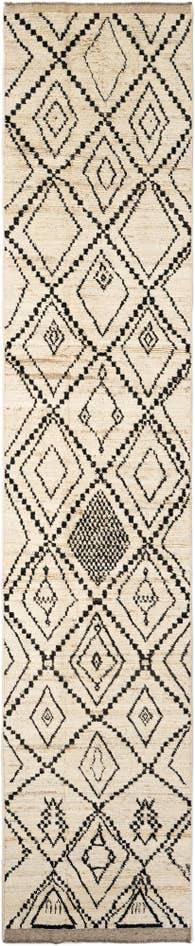 Detail image of 3' 1 x 15' 10 Hand Knotted Moroccan Wool Runner Rug