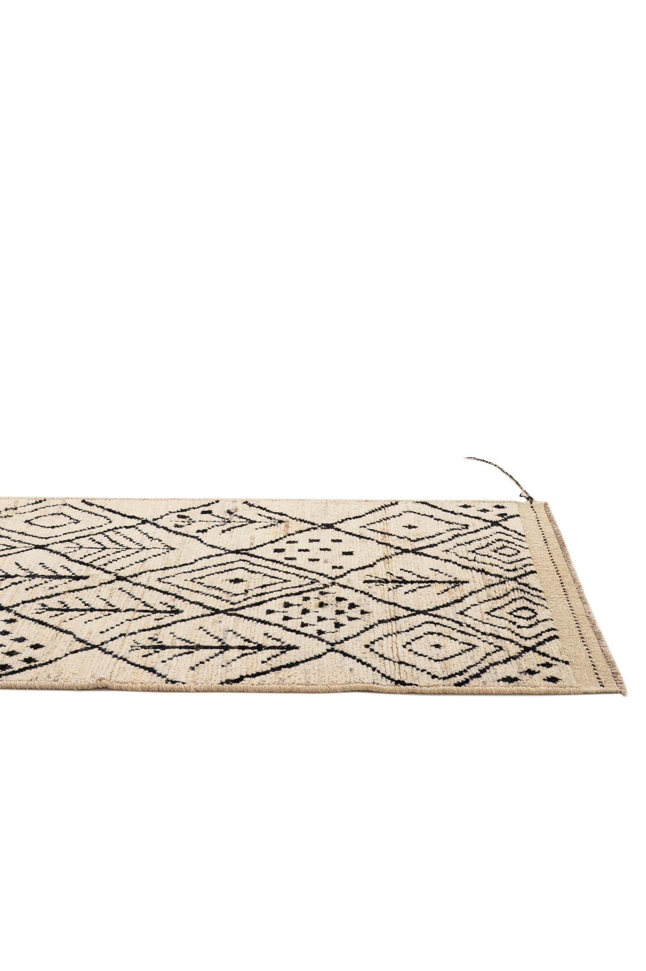 3' x 16' 6 Hand Knotted Moroccan Wool Runner Rug
