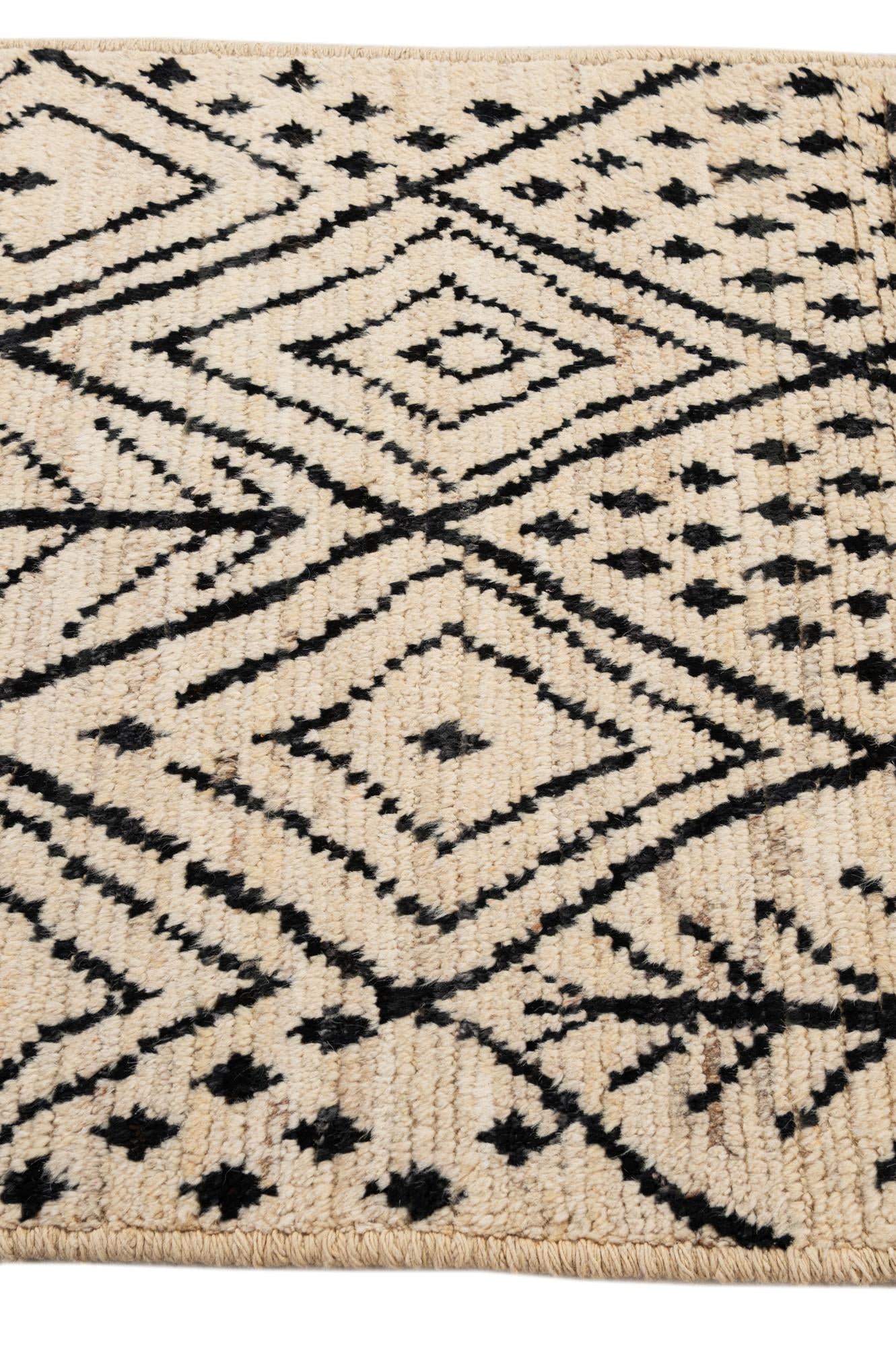 3' x 16' 6 Hand Knotted Moroccan Wool Runner Rug