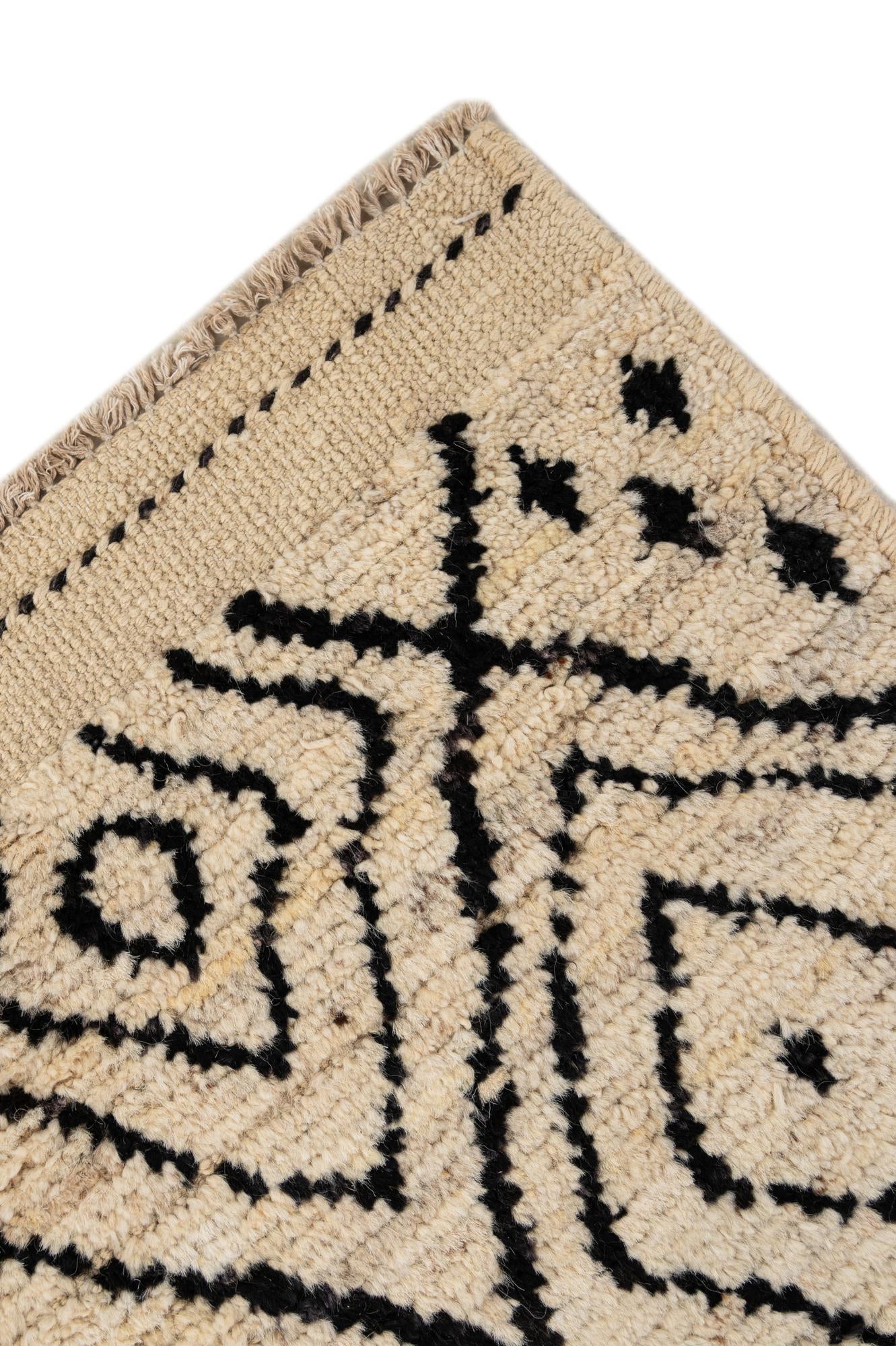 3' x 16' 6 Hand Knotted Moroccan Wool Runner Rug