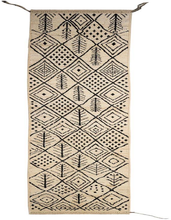 Detail image of 3' x 16' 6 Hand Knotted Moroccan Wool Runner Rug