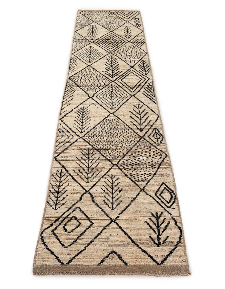 Detail image of 2' 11 x 16' 11 Hand Knotted Moroccan Wool Runner Rug