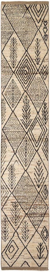 Detail image of 2' 11 x 16' 11 Hand Knotted Moroccan Wool Runner Rug