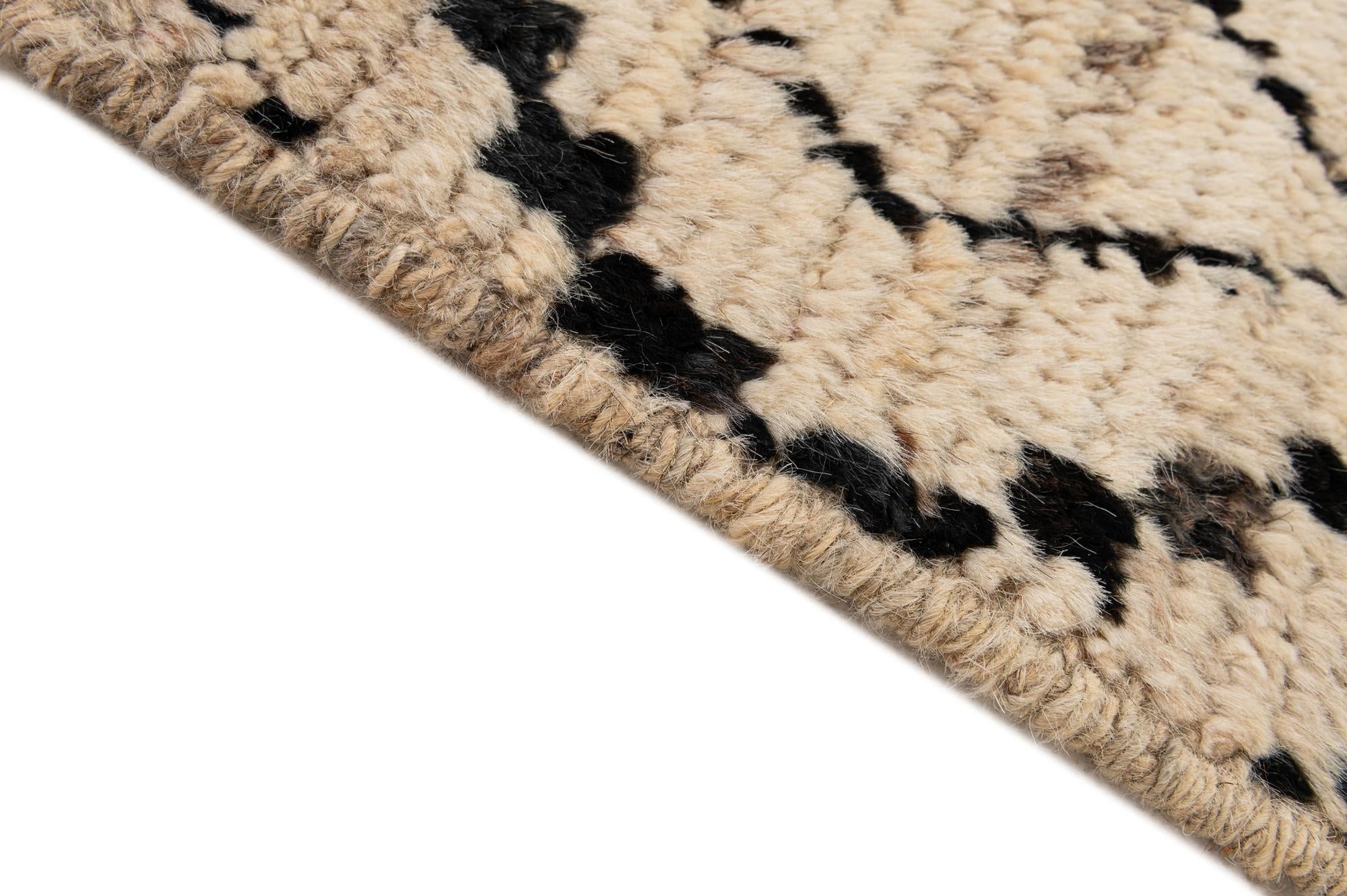 3' 2 x 16' 9 Hand Knotted Moroccan Wool Runner Rug