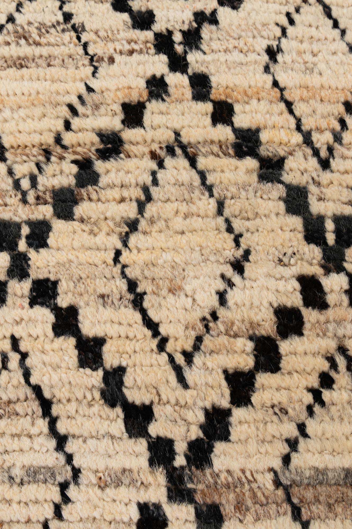 3' 2 x 16' 9 Hand Knotted Moroccan Wool Runner Rug
