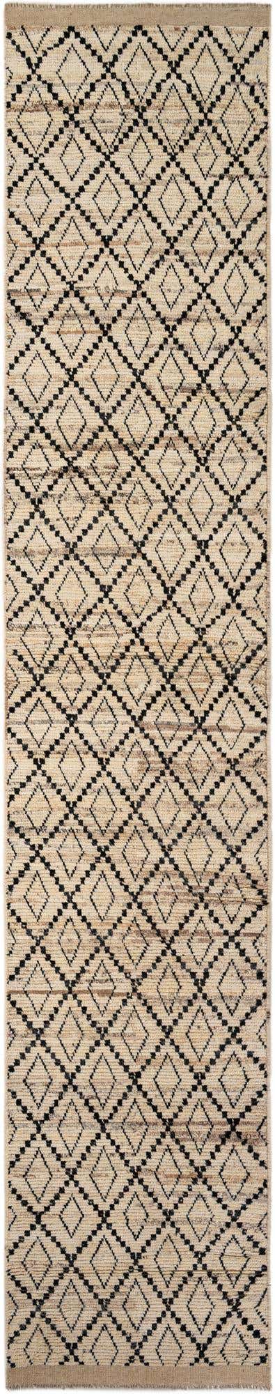 3' 2 x 16' 9 Hand Knotted Moroccan Wool Runner Rug