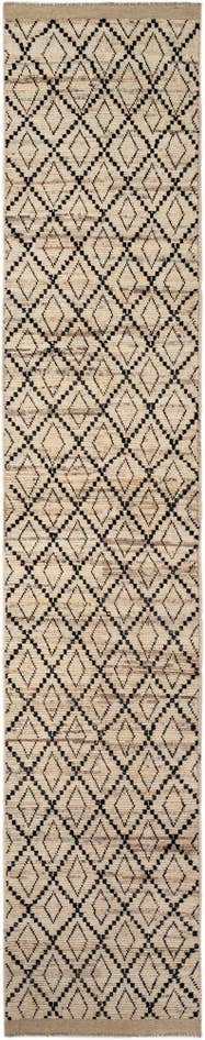 Detail image of 3' 2 x 16' 9 Hand Knotted Moroccan Wool Runner Rug
