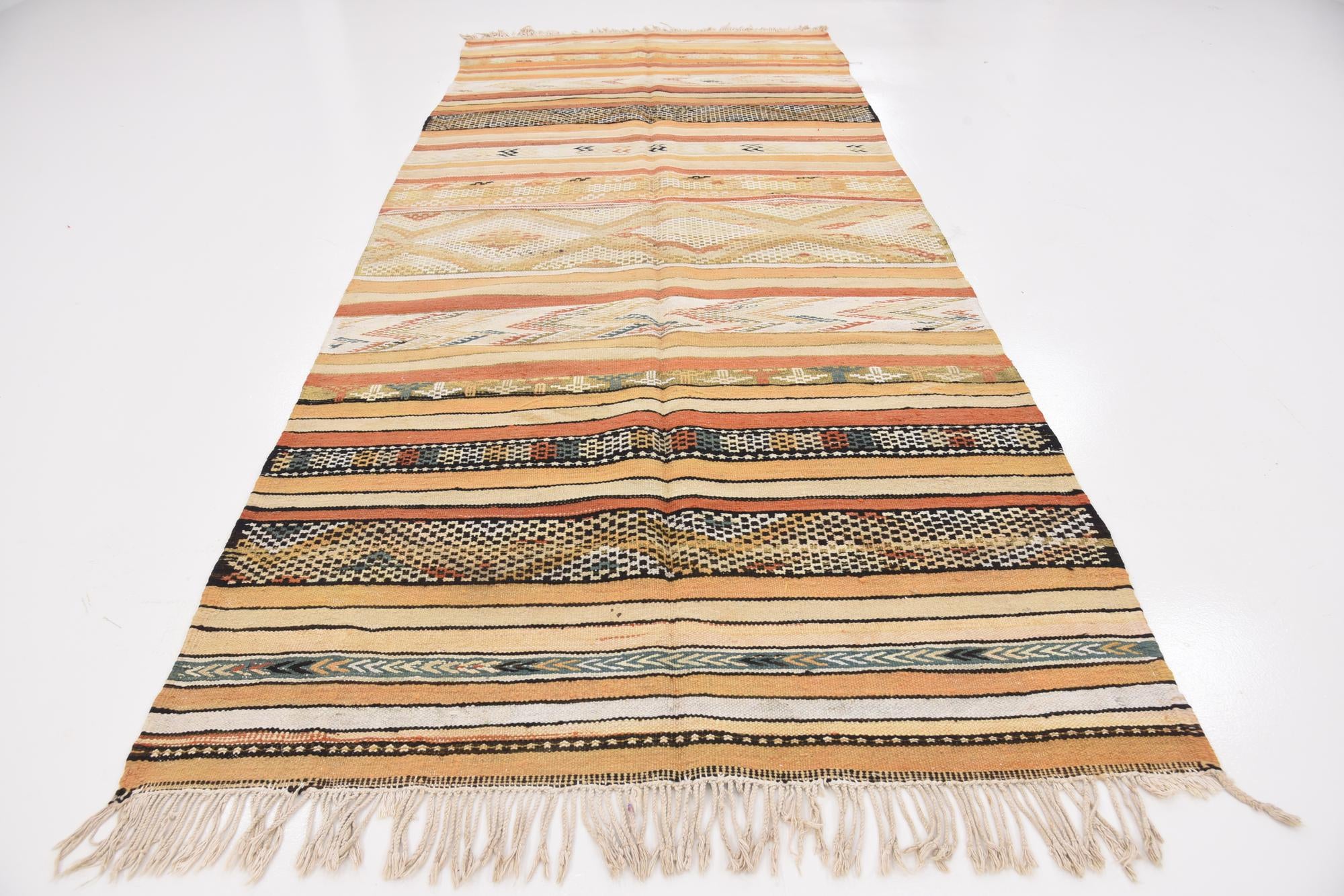 5' 4 x 12' 5 Hand Knotted Moroccan Wool Runner Rug