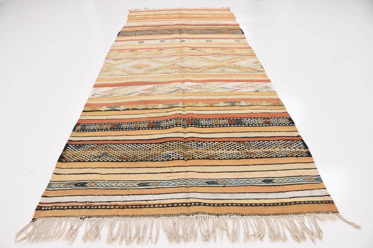 Detail image of 5' 4 x 12' 5 Hand Knotted Moroccan Wool Runner Rug