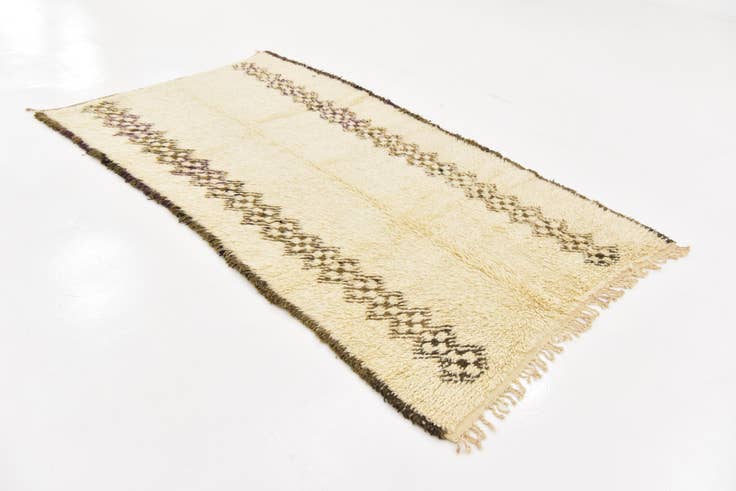 Detail image of 4' 6 x 8' 2 Hand Knotted Moroccan Wool Runner Rug