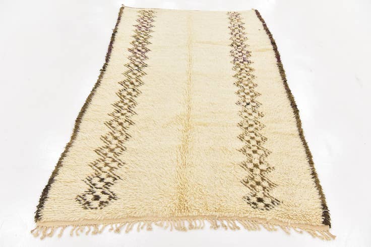 Detail image of 4' 6 x 8' 2 Hand Knotted Moroccan Wool Runner Rug