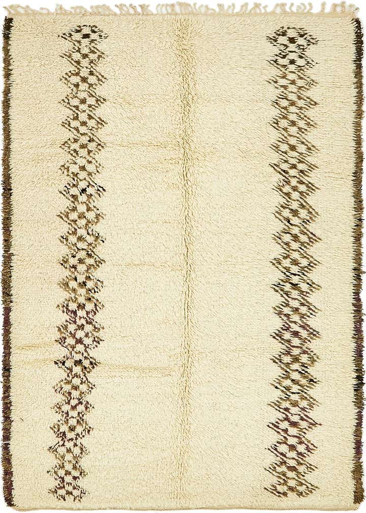 4' 6 x 8' 2 Hand Knotted Moroccan Wool Runner Rug