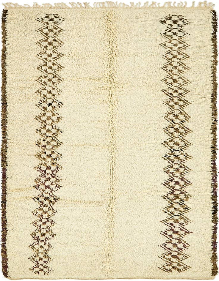 Detail image of 4' 6 x 8' 2 Hand Knotted Moroccan Wool Runner Rug