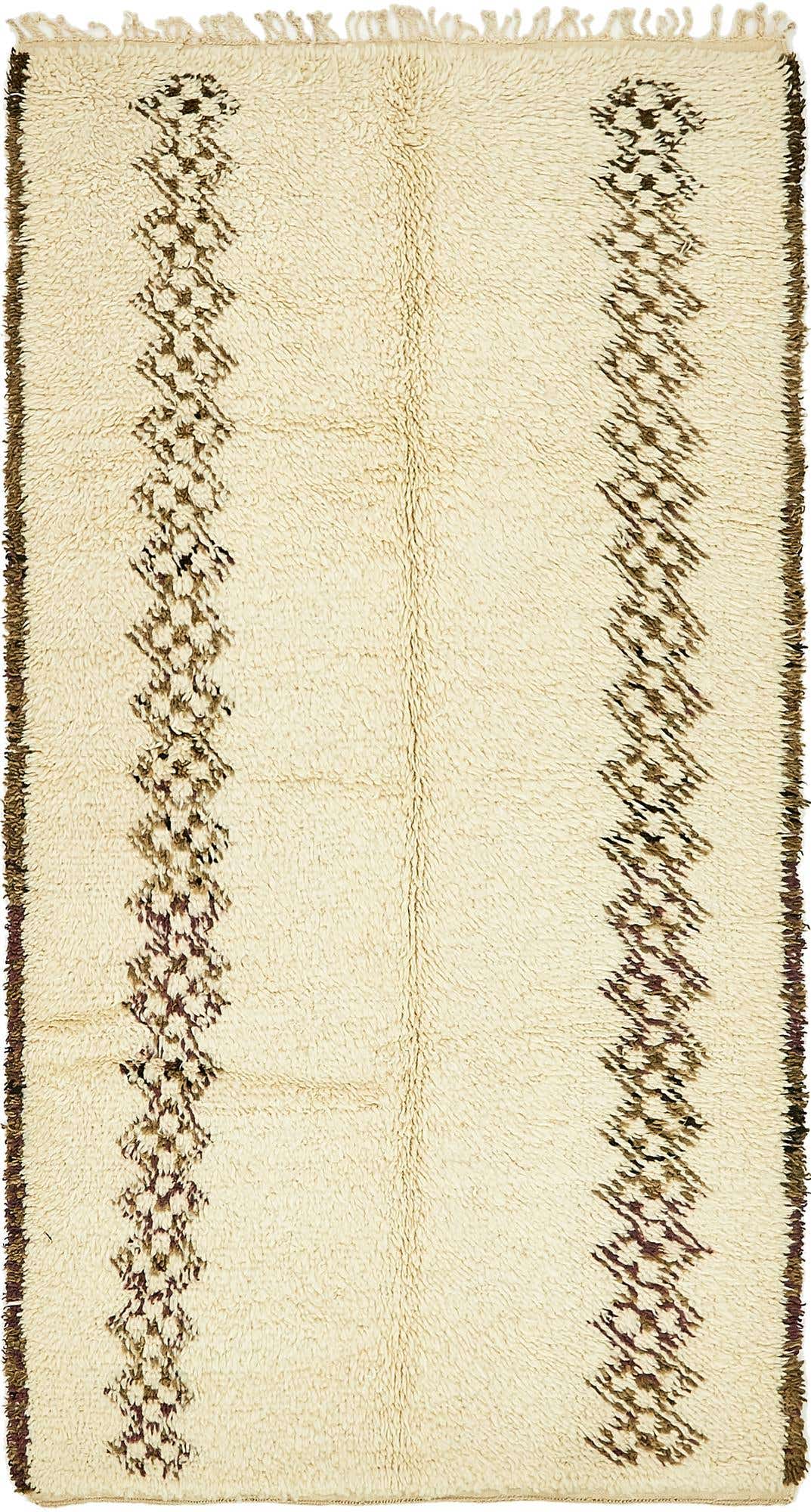 4' 6 x 8' 2 Hand Knotted Moroccan Wool Runner Rug