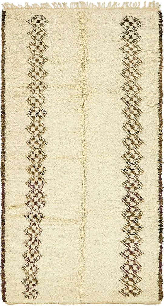 4' 6 x 8' 2 Hand Knotted Moroccan Wool Runner Rug