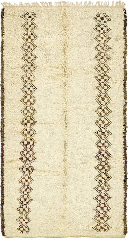 Detail image of 4' 6 x 8' 2 Hand Knotted Moroccan Wool Runner Rug