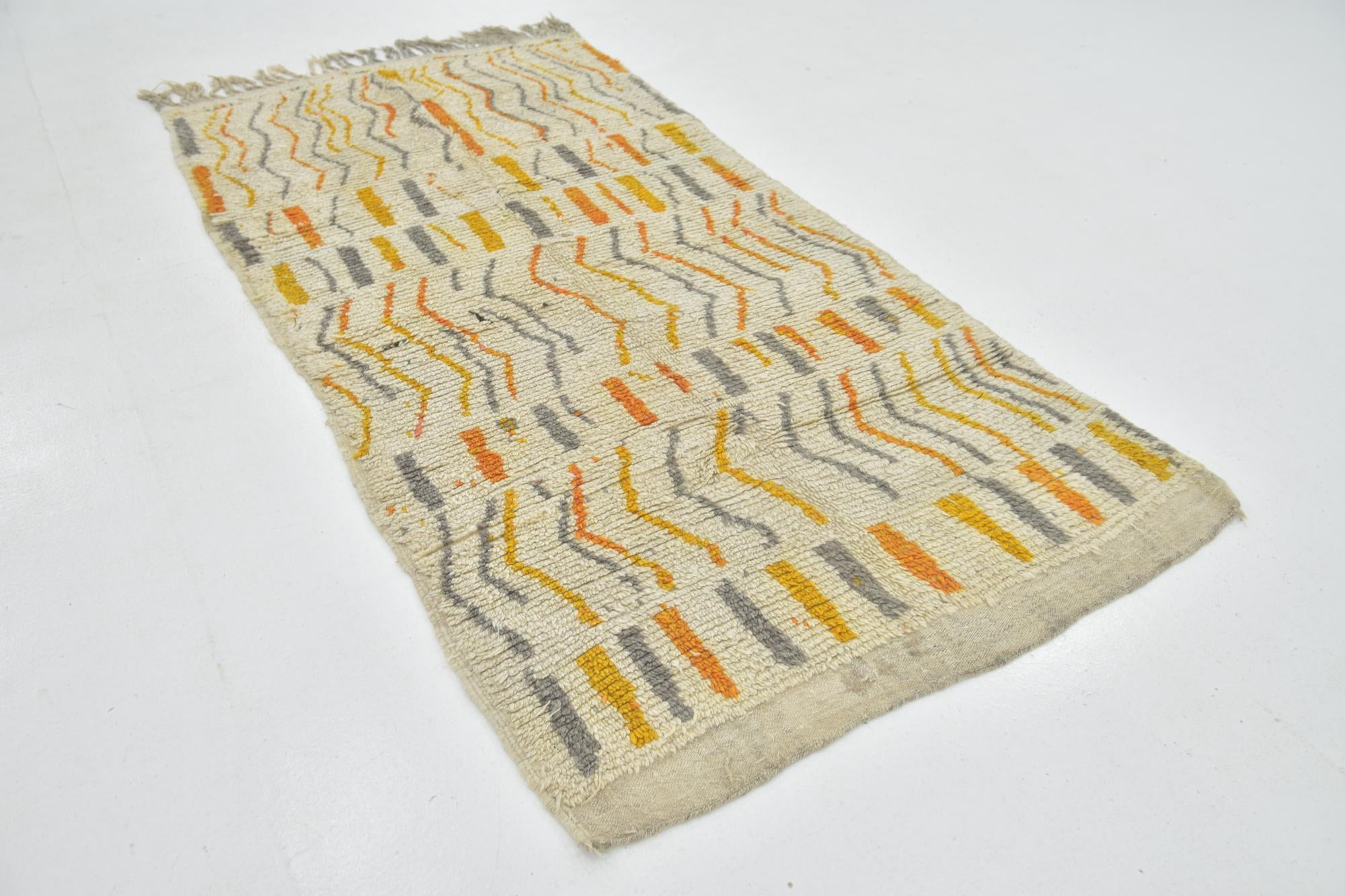 4' x 8' Hand Knotted Moroccan Wool Runner Rug