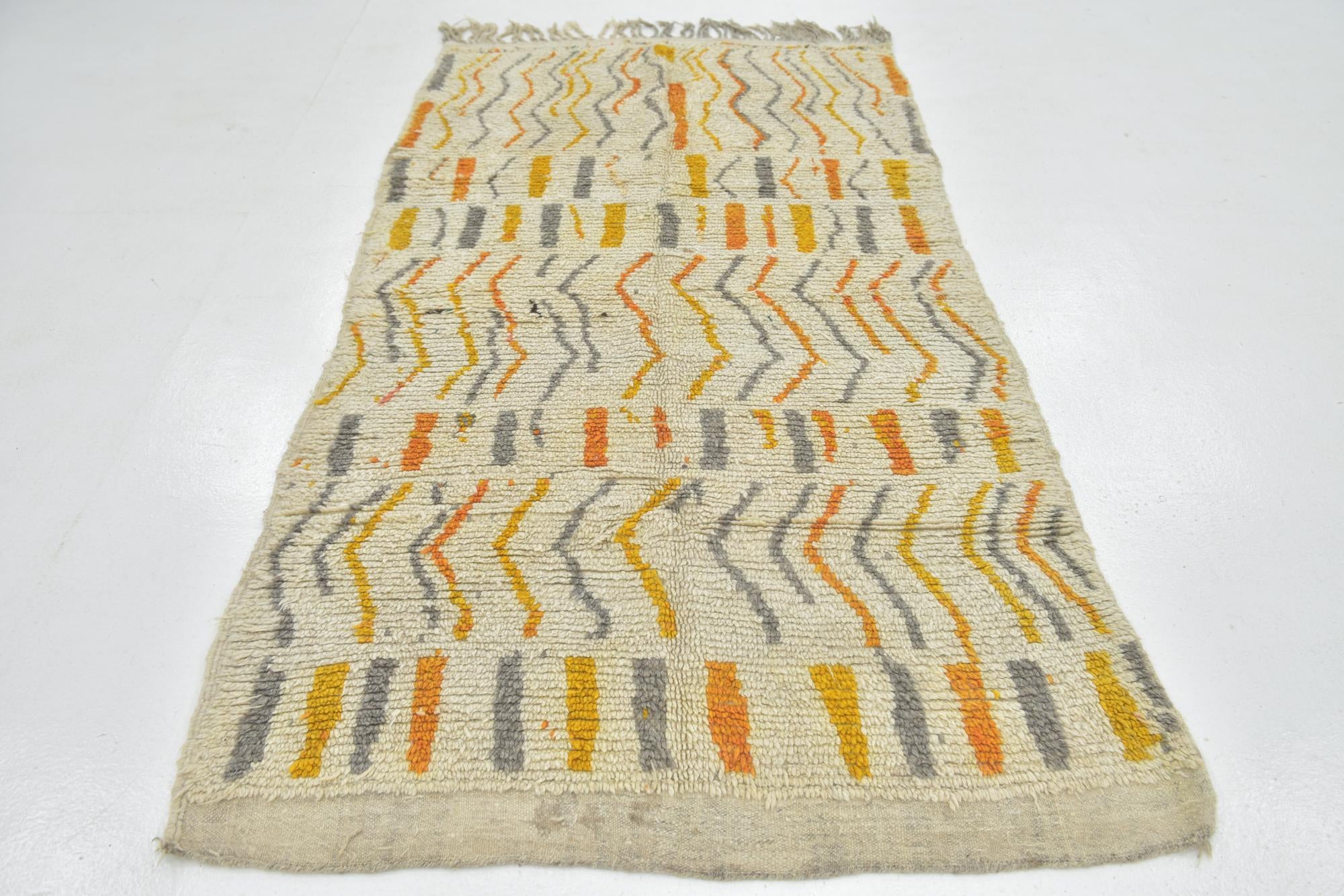 4' x 8' Hand Knotted Moroccan Wool Runner Rug