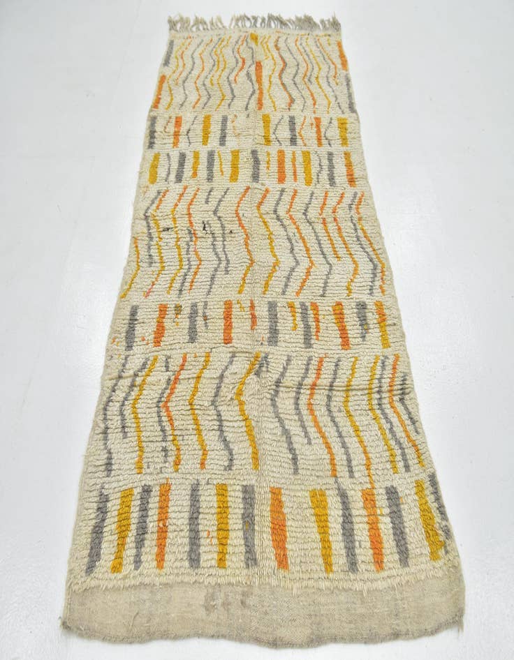 Detail image of 4' x 8'  Hand Knotted Moroccan Wool Runner Rug