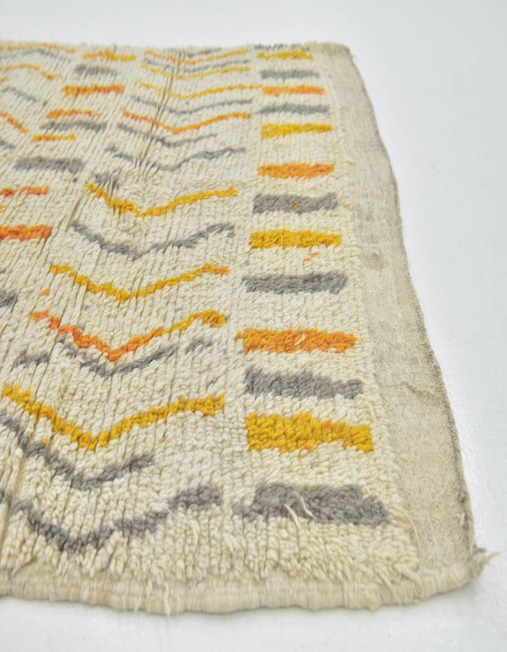 Detail image of 4' x 8'  Hand Knotted Moroccan Wool Runner Rug