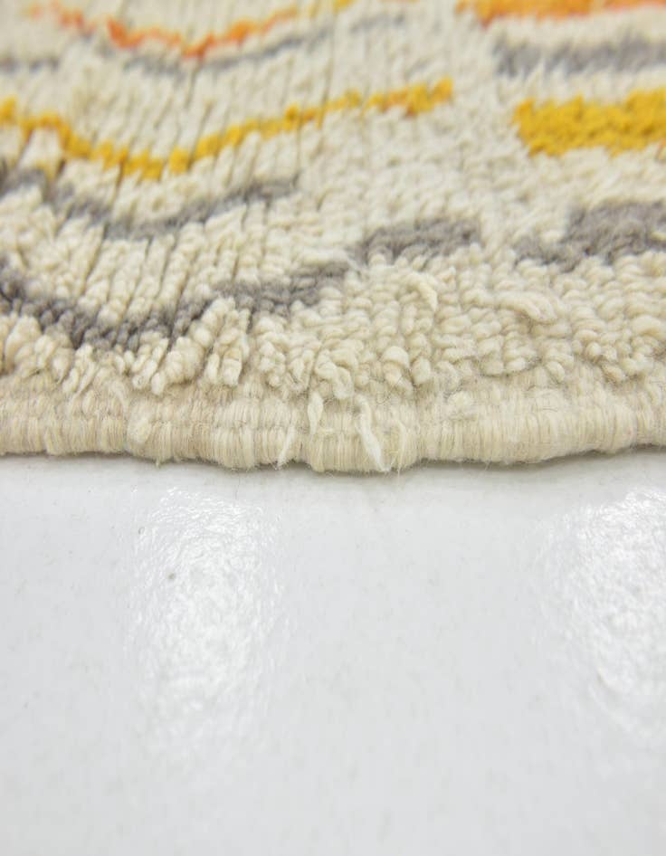 Detail image of 4' x 8'  Hand Knotted Moroccan Wool Runner Rug