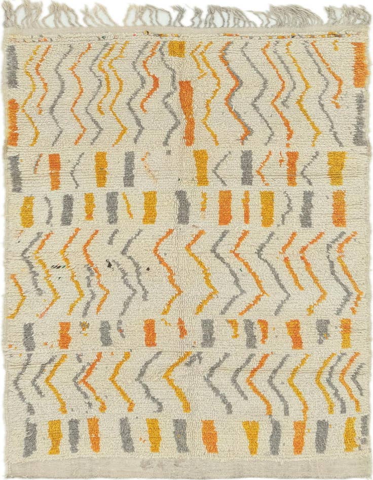 Detail image of 4' x 8' Hand Knotted Moroccan Wool Runner Rug
