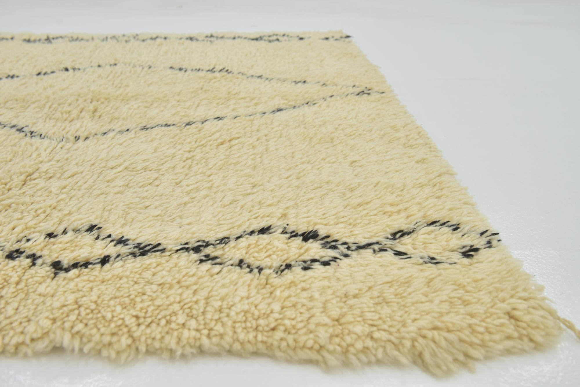 6' 6 x 11' 7 Hand Knotted Moroccan Wool Runner Rug
