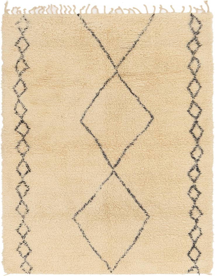 Detail image of 6' 6 x 11' 7 Hand Knotted Moroccan Wool Runner Rug