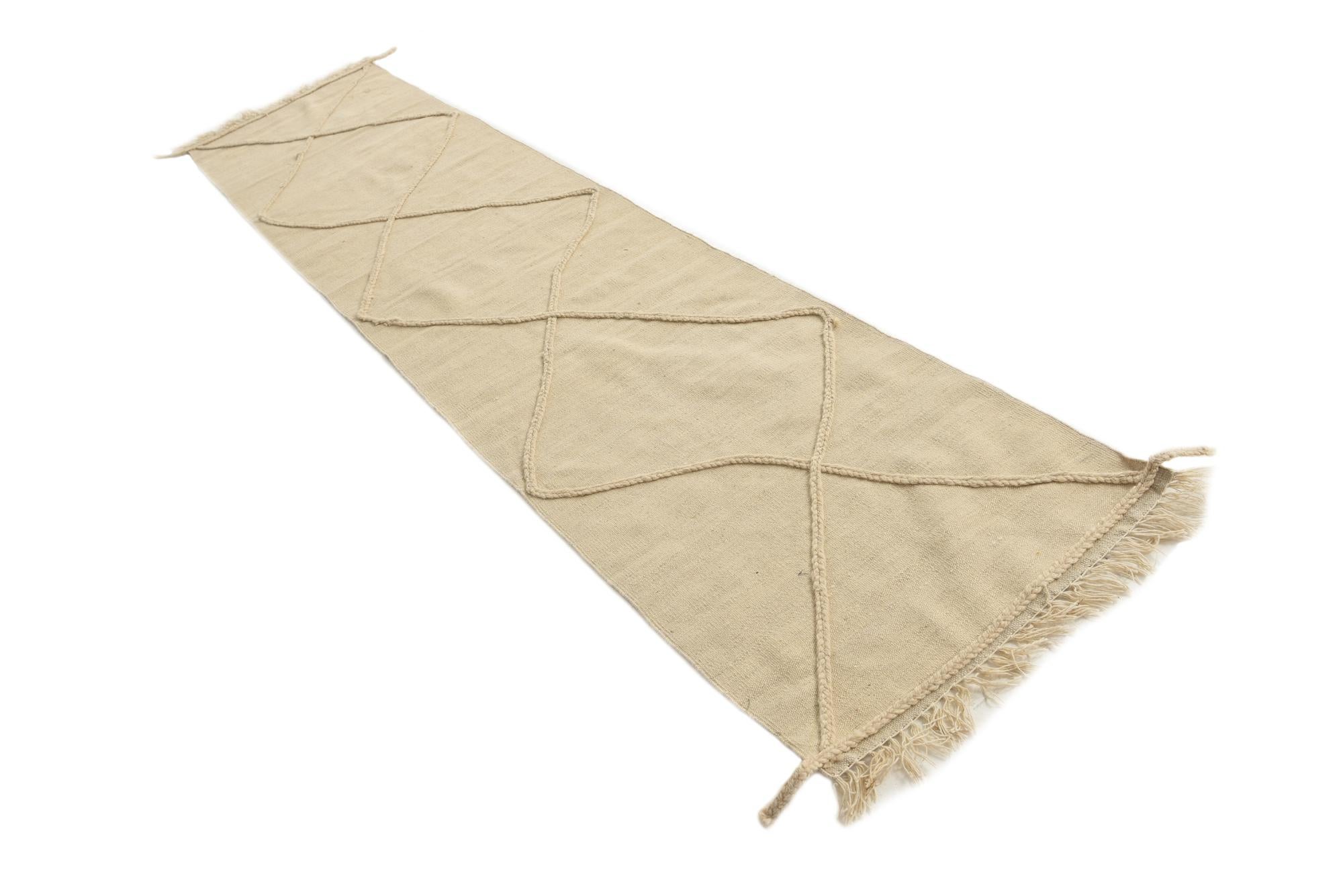 2' 4 x 10' 4 Hand Woven Moroccan Wool Runner Rug