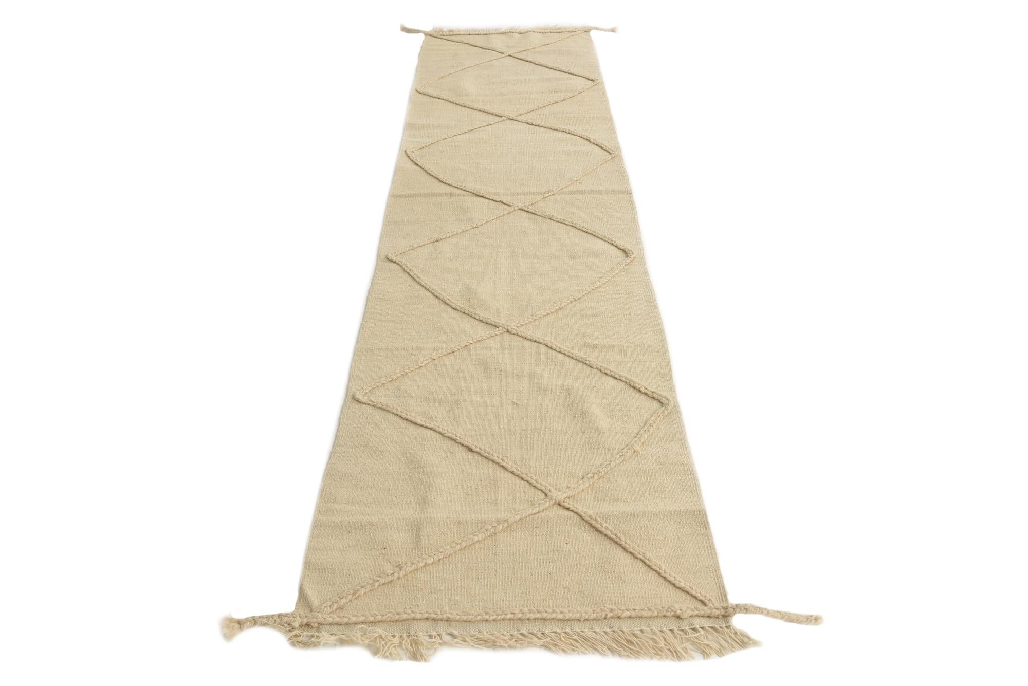 2' 5 x 10' Hand Knotted Moroccan Wool Runner Rug