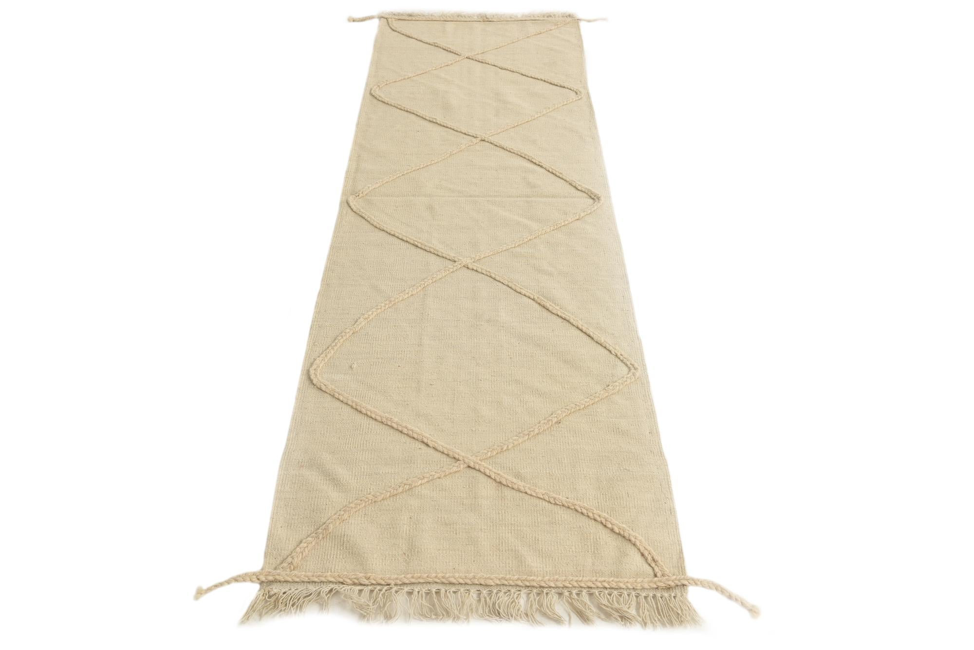 2' 6 x 8' 5 Hand Knotted Moroccan Wool Runner Rug