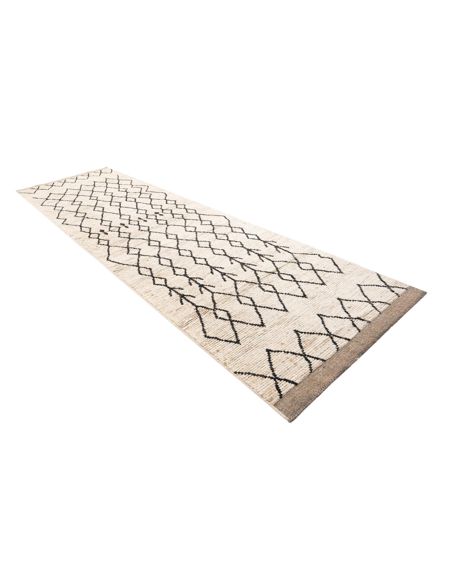 4' 4 x 14' 10 Hand Knotted Moroccan Wool Runner Rug