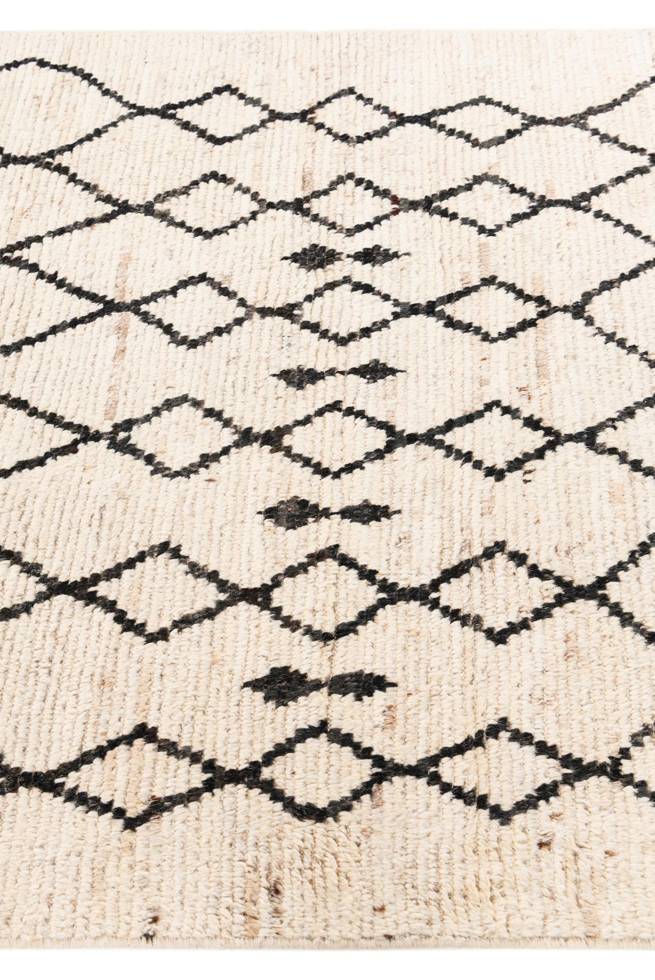 4' 4 x 14' 10 Hand Knotted Moroccan Wool Runner Rug