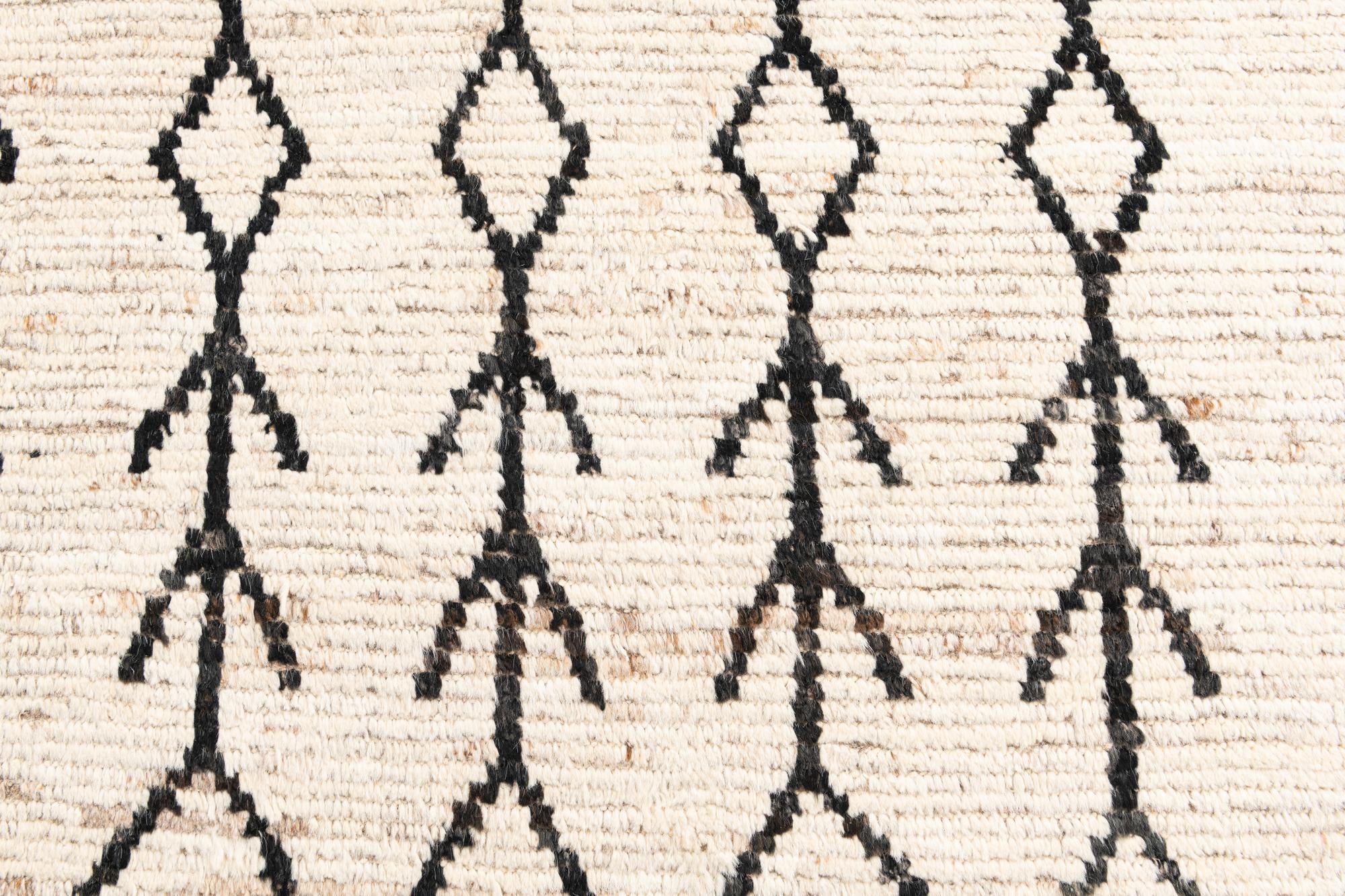 4' 4 x 14' 10 Hand Knotted Moroccan Wool Runner Rug