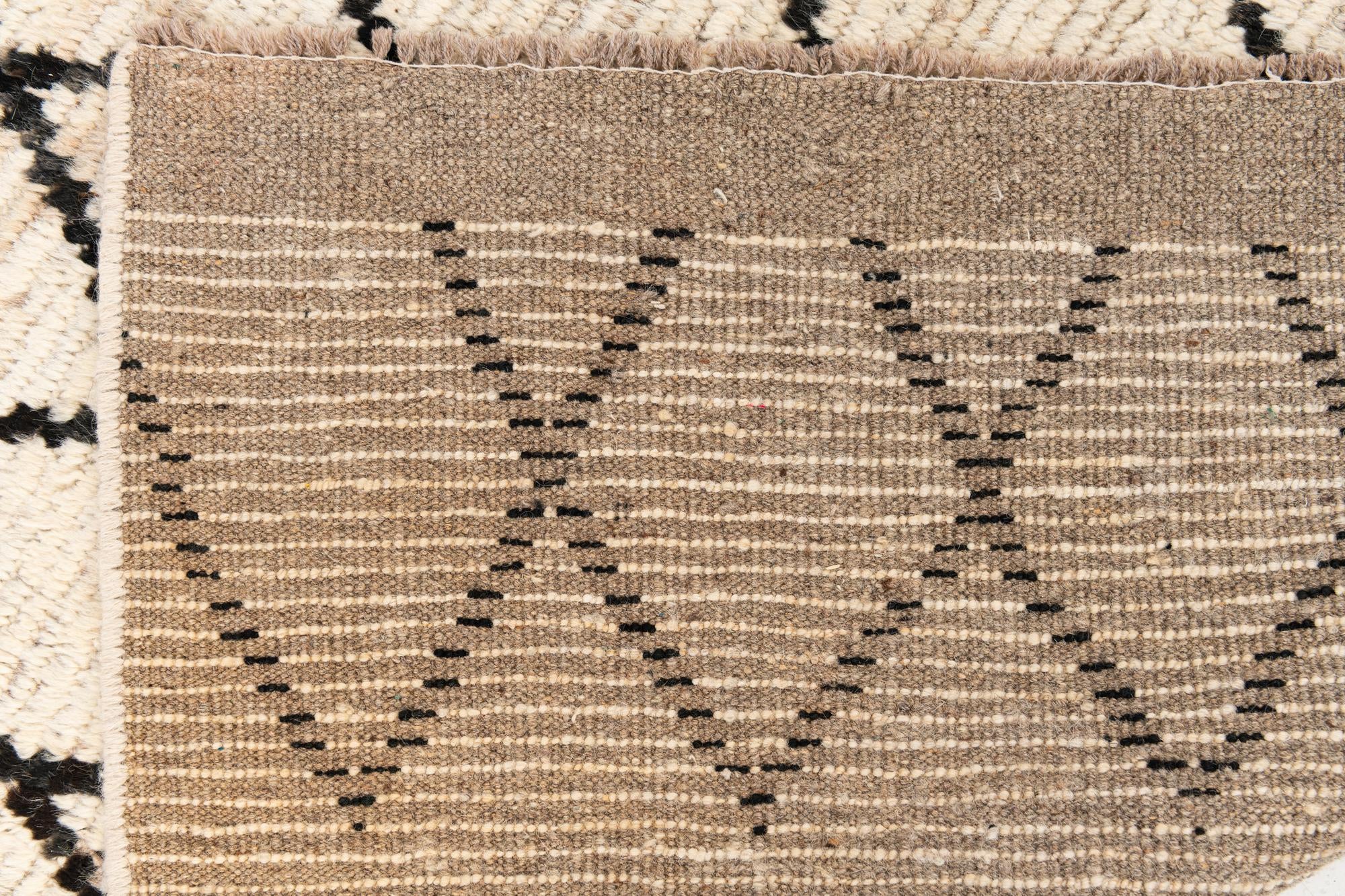 4' 4 x 14' 10 Hand Knotted Moroccan Wool Runner Rug