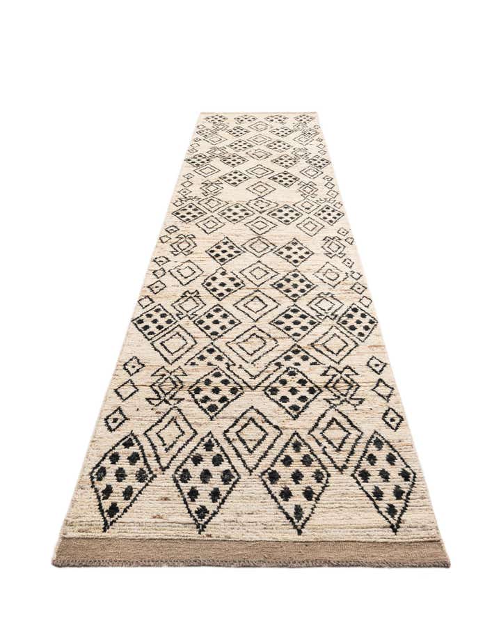 3' 4 x 15' 9 Hand Knotted Moroccan Wool Runner Rug