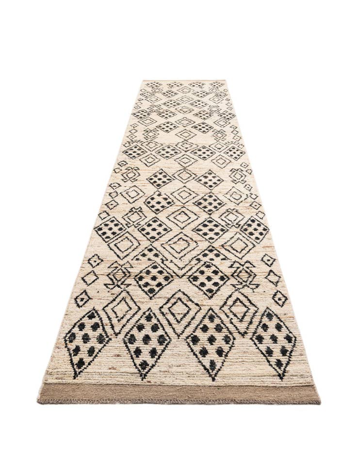 Detail image of 3' 4 x 15' 9 Hand Knotted Moroccan Wool Runner Rug