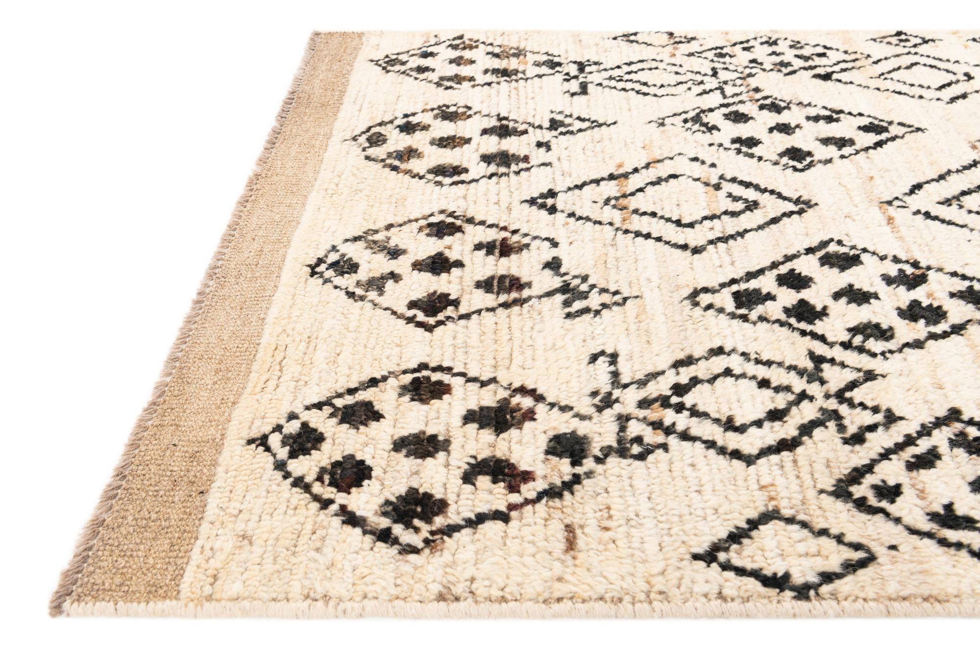 3' 4 x 15' 9 Hand Knotted Moroccan Wool Runner Rug