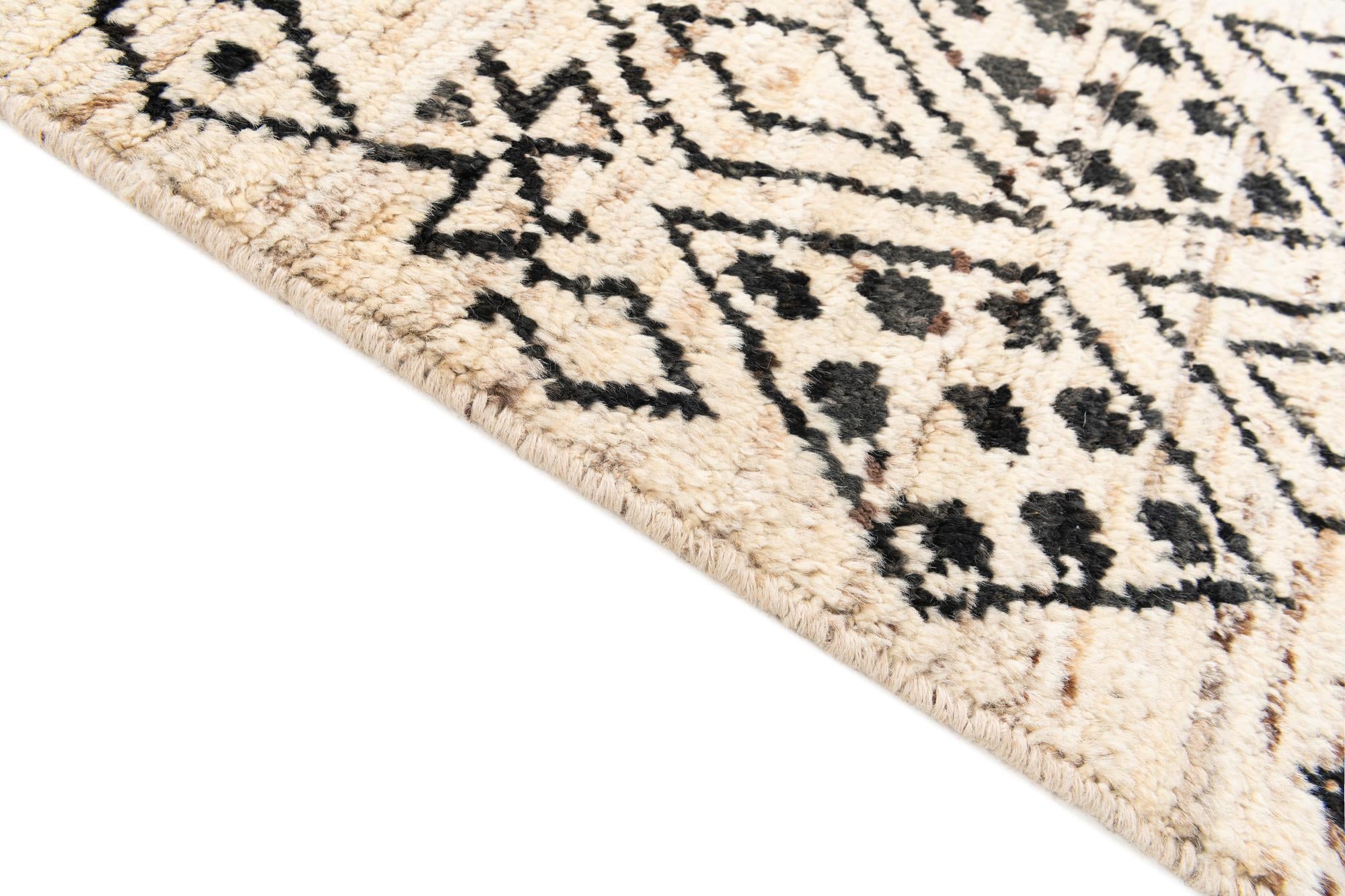 3' 4 x 15' 9 Hand Knotted Moroccan Wool Runner Rug