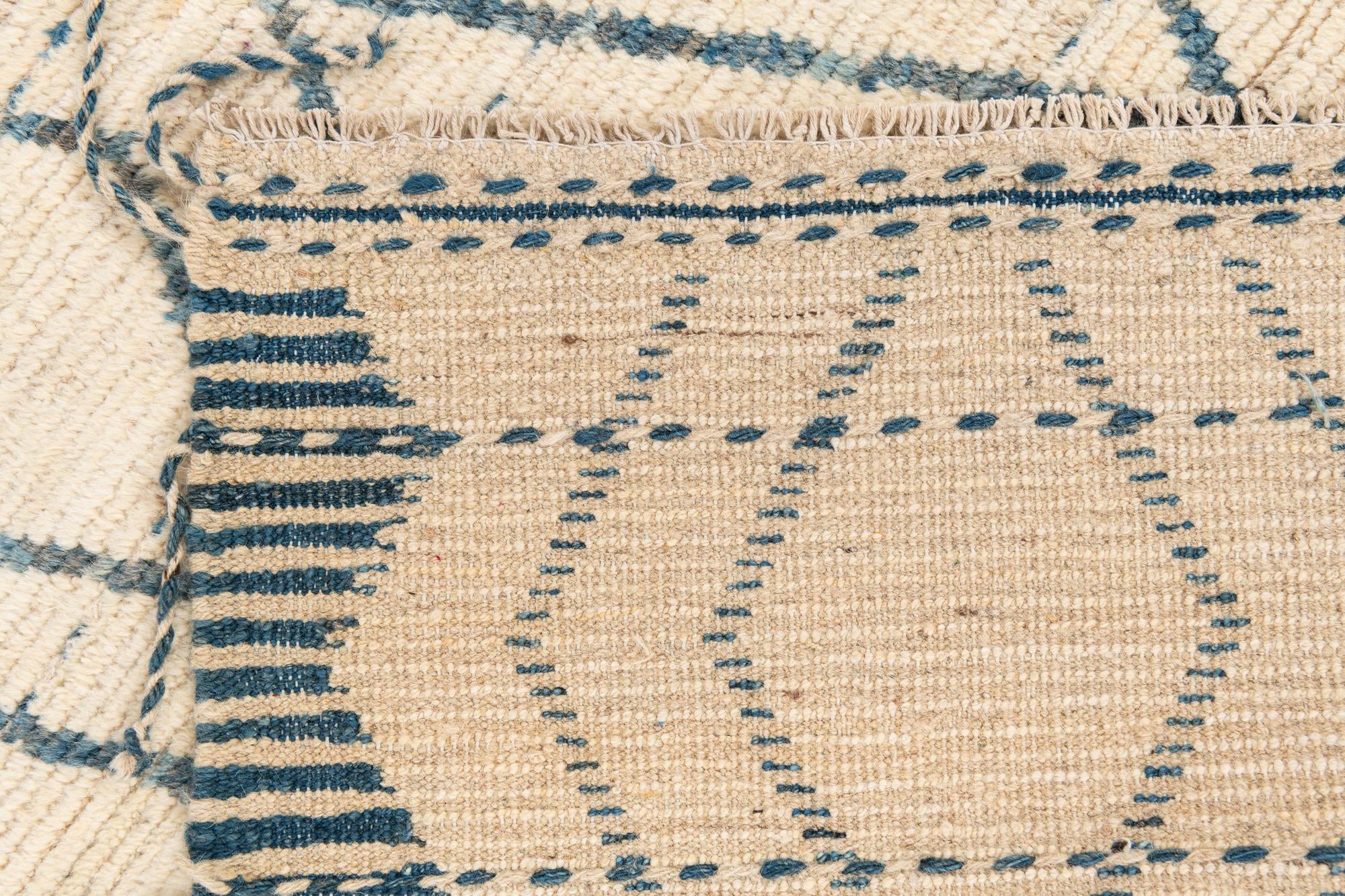 3' 7 x 12' 9 Hand Knotted Moroccan Wool Runner Rug