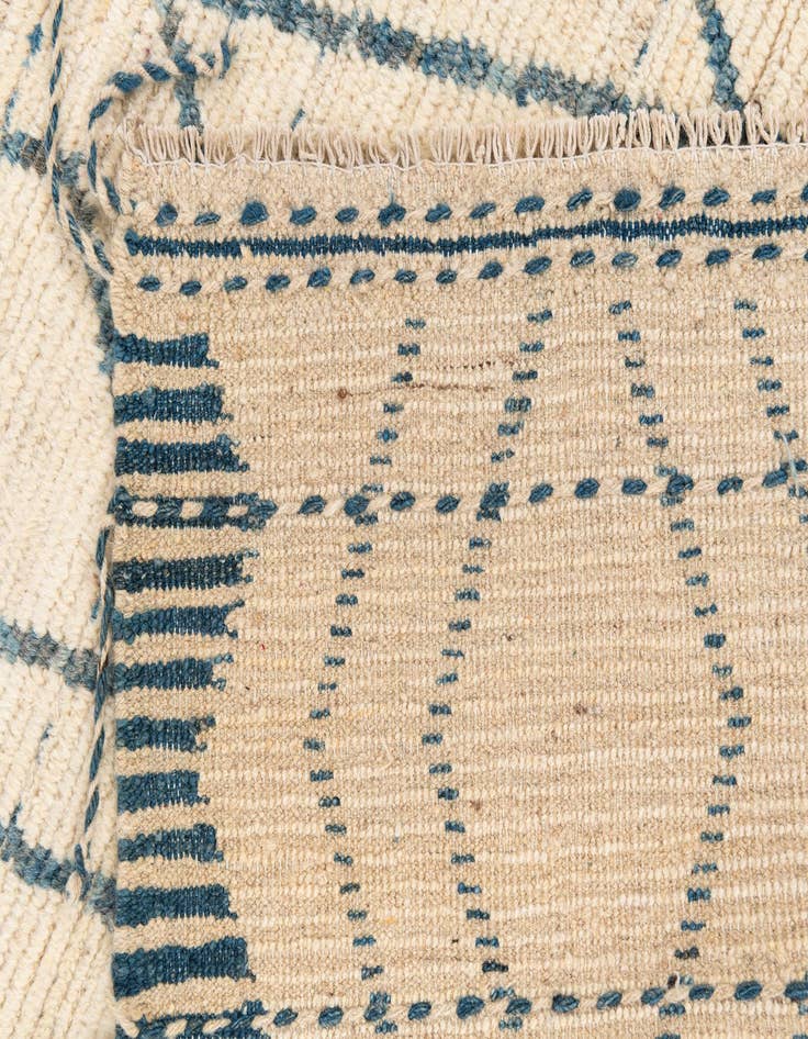 Detail image of 3' 7 x 12' 9  Hand Knotted Moroccan Wool Runner Rug
