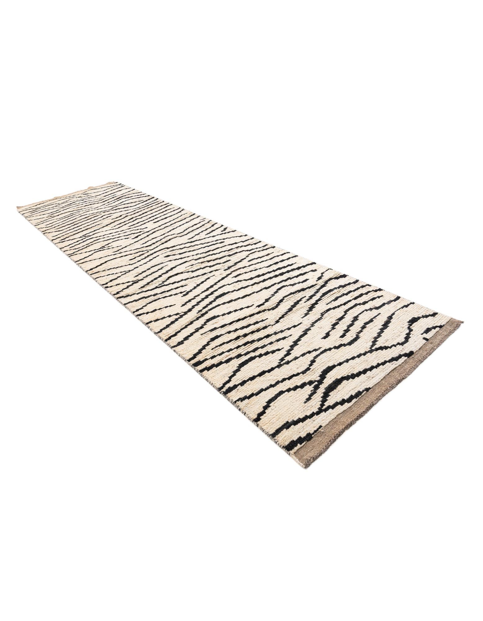 4' 1 x 14' 9 Hand Knotted Moroccan Wool Runner Rug