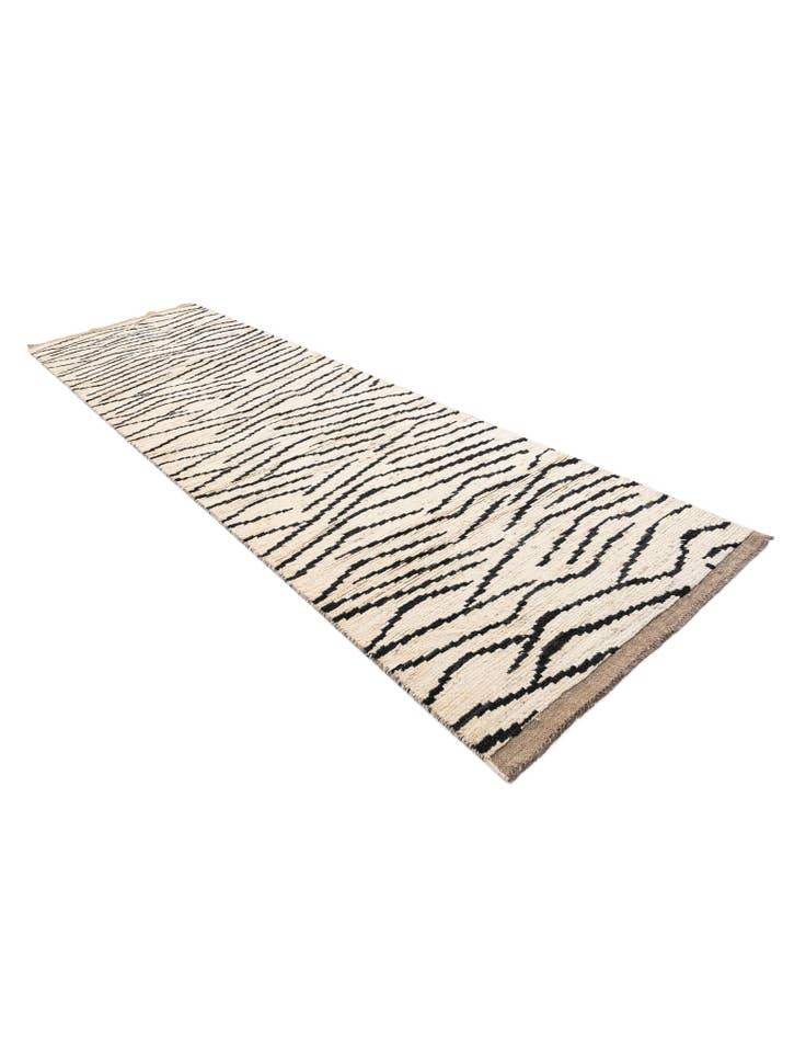 Detail image of 4' 1 x 14' 9 Hand Knotted Moroccan Wool Runner Rug