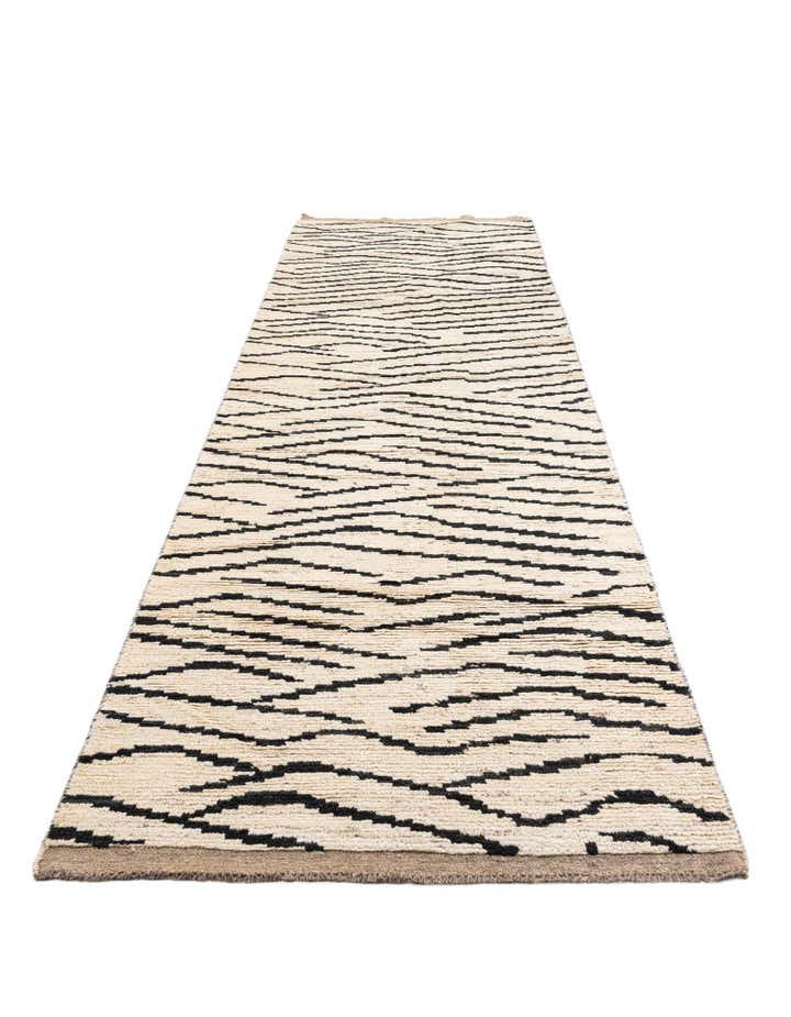 4' 1 x 14' 9 Hand Knotted Moroccan Wool Runner Rug