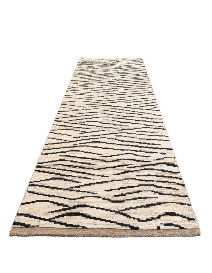 Detail image of 4' 1 x 14' 9 Hand Knotted Moroccan Wool Runner Rug