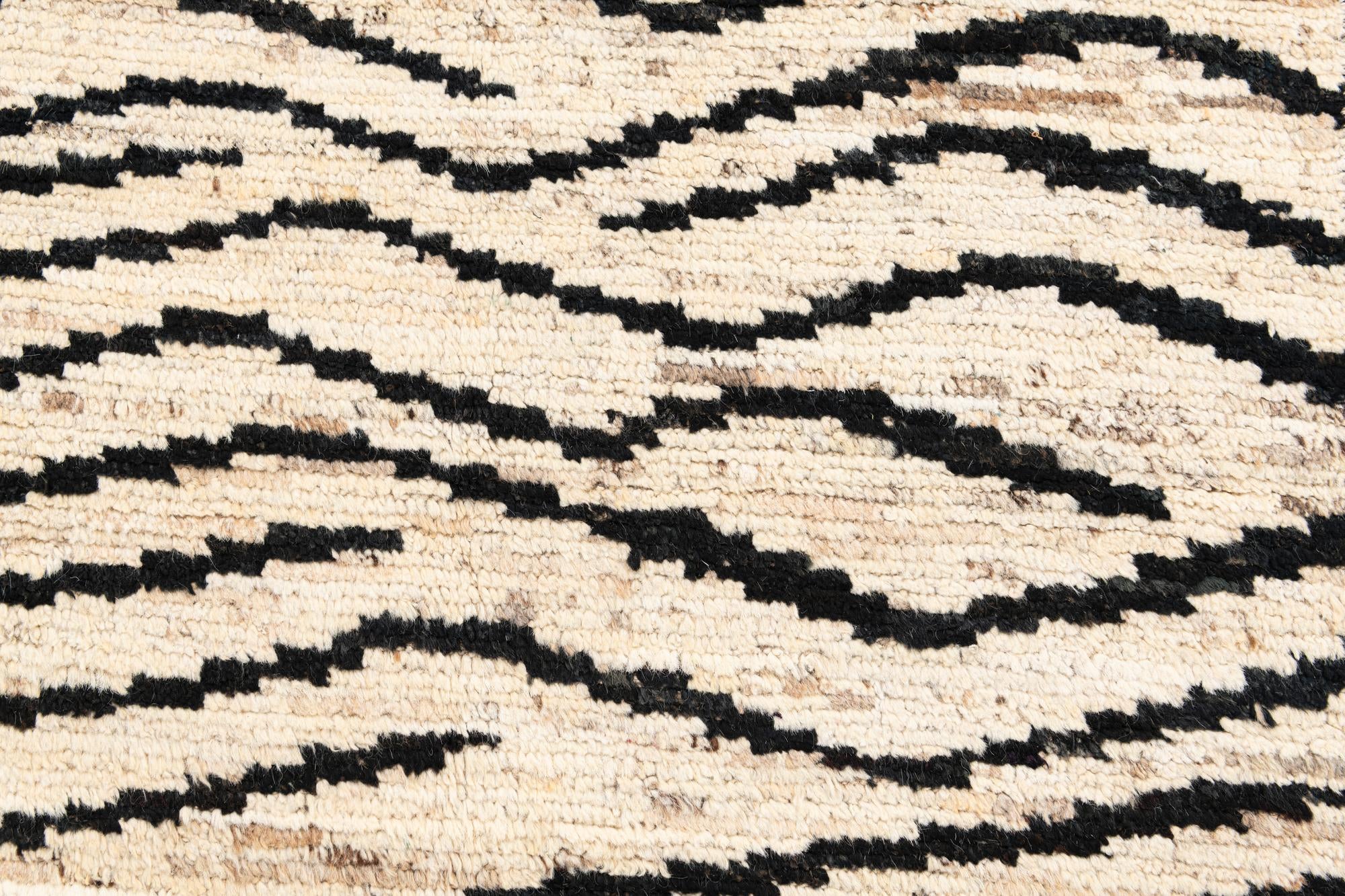 4' 1 x 14' 9 Hand Knotted Moroccan Wool Runner Rug